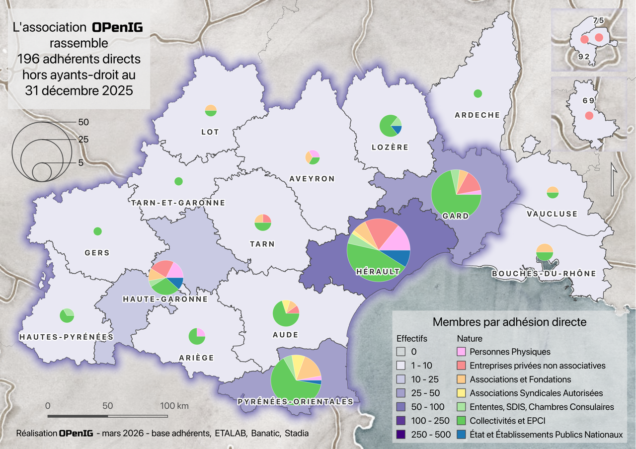 Carte des adhérents d'OPenIG fin 2025