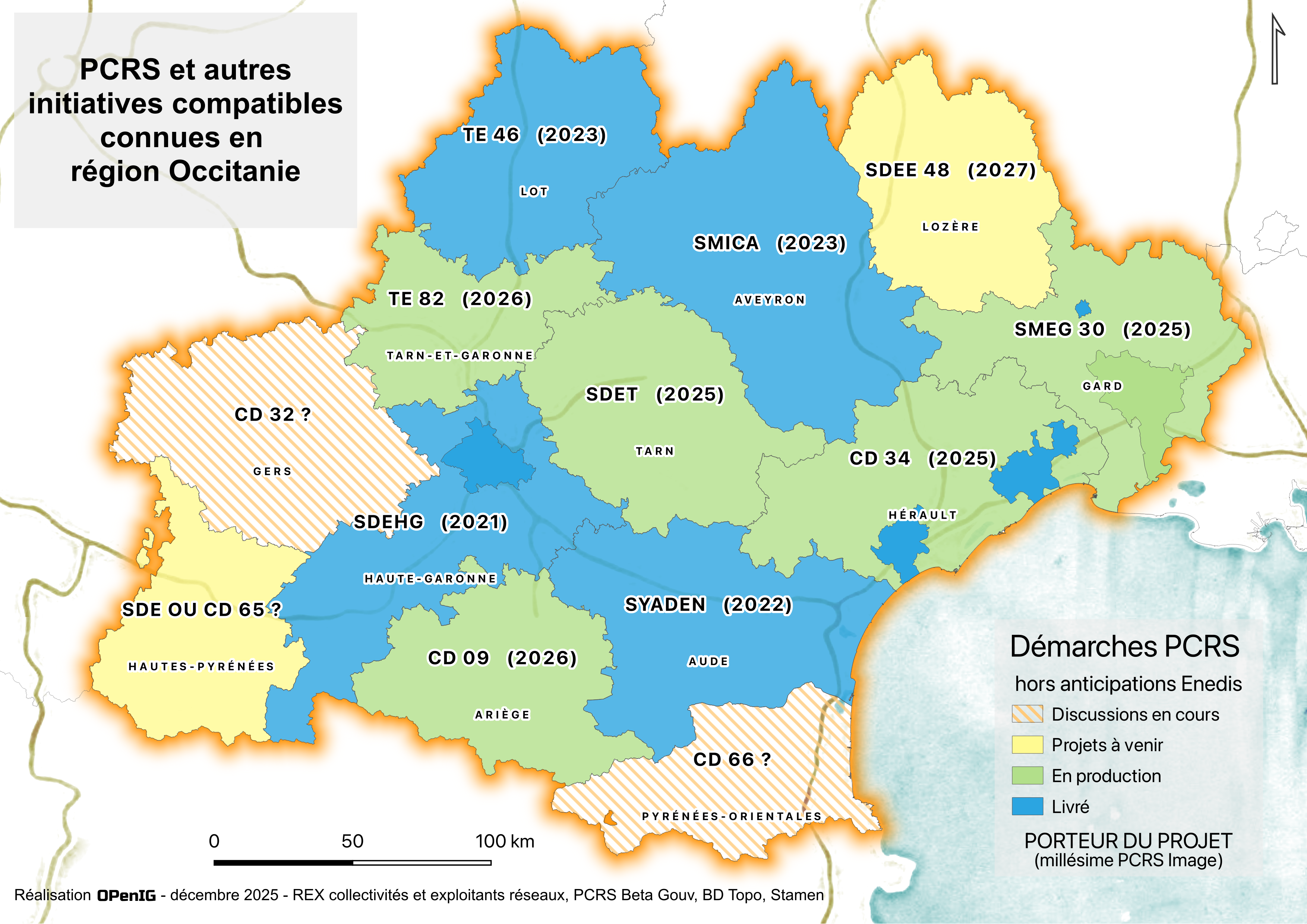 Avancement des PCRS en Occitanie en décembre 2025